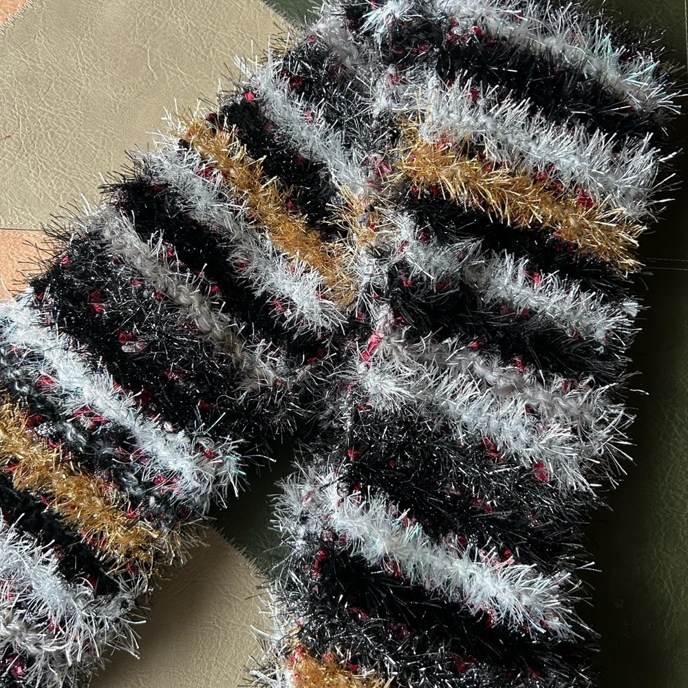 Stylish Black and Gold Striped Scarf